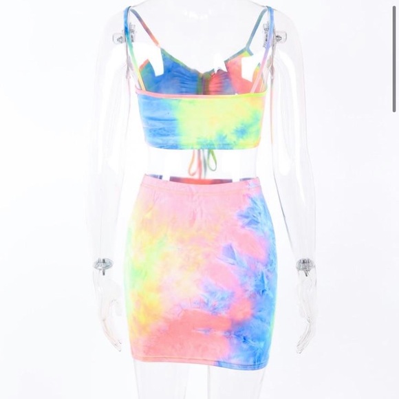 FINAL PRICE Tie Dye 2 pc. Skirt + Crop Top Set - Picture 3 of 5